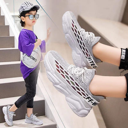 Girls' Sneakers 2021 Spring and Summer Single Mesh Shoes Boys' Shoes Breathable Mesh Children's Shoes