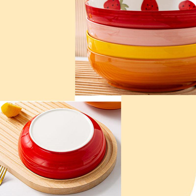 Ceramic Deep Dishes High-value Dishes Home Cute Salad Bowls Soup Plates Discs Underglaze Big Plate