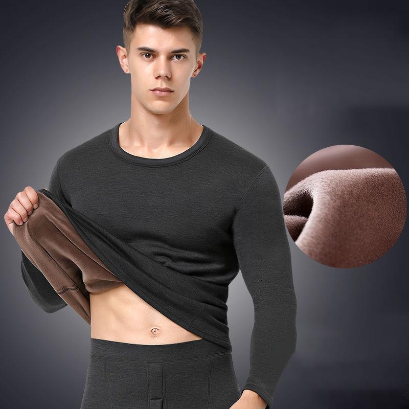 Men Winter Thermal Underwear Autumn Clothes Tight Suit Thicken Windproof Comfortable Lining Long Sleeve High Elasticity Tracksuit Wearable Versatile