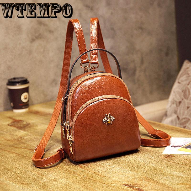 Backpack Women Pu Leather Female Backpacks Teenager School Rucksack