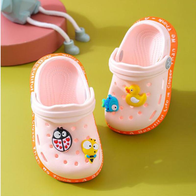 Children Cartoon Cave Shoes  Beach Summer Children's Slippers Antiskid Soft Bottom  Little Bee EVA Rubber Plastic Baby Sandals Slippers