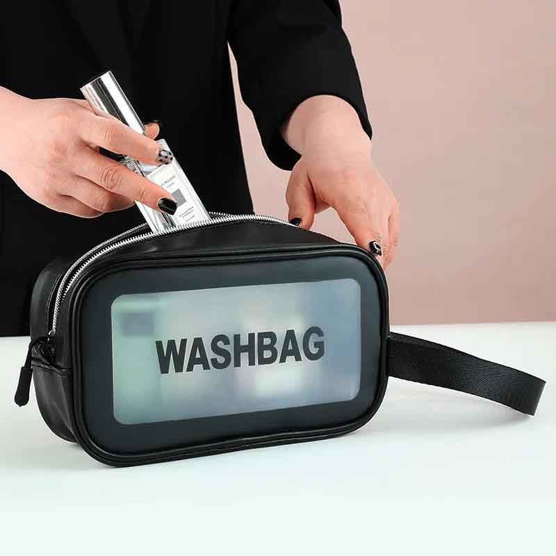 Transparent Waterproof Cosmetic Bag Large Capacity Travel Wash Bag Portable Skin Care Product Storage Bag