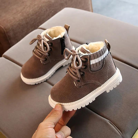 Children's Winter Shoes Kids Toddler Infant Baby Girls Boys Warm Lace Up Shoes Short Ankle Boots