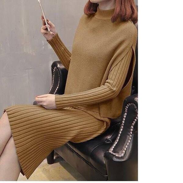 Women Package Hip Knitted Spring Dress Sexy Elegant Slim Bodycon Dress Autumn Long Vestidos Female