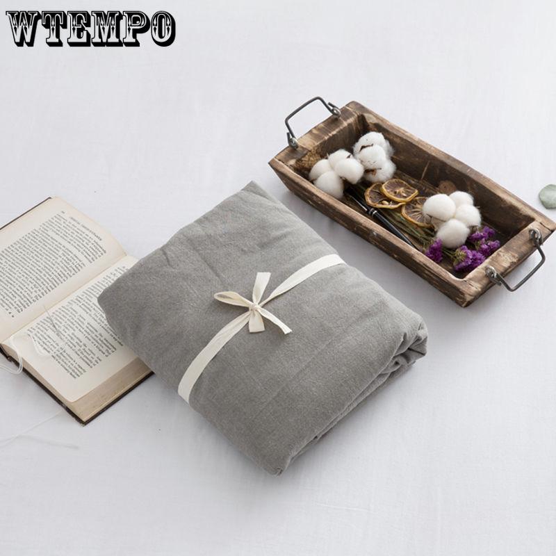 Nordic Feng Shui Washed Cotton Sheets Single Bed Double Bed Spring Summer Thin Pure Color Soft Bedding