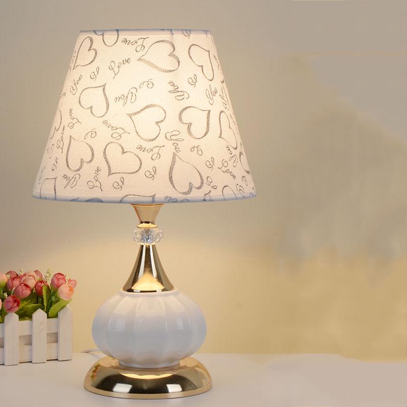 LED Table Lamps Bedroom Crystal Fabric Bedside Lamp Table Lanterns Home Decoration Indoor Lighting