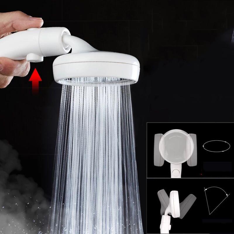 Shower Head Bath ABS Chrome Water Saving Pressure Universal Handheld Shower Head