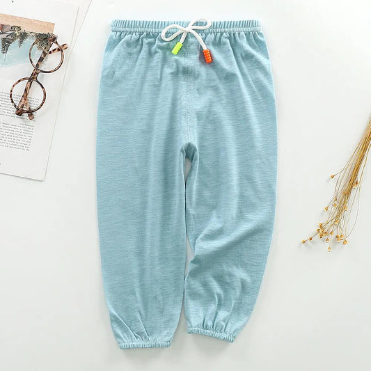 Spring and Summer 1-6 Years Old Children's Anti-mosquito Pants Air-conditioned Pants Pajamas Boys and Girls Bloomers Bamboo Cotton Baby Thin Pants