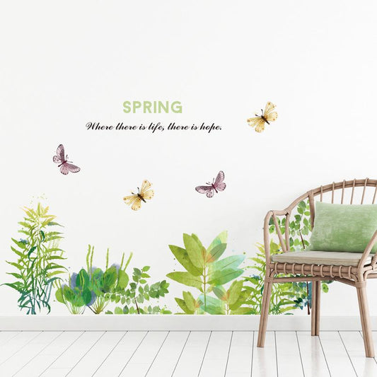 Wallpaper Creative Warm Romantic Baseboard Wall Sticker Butterfly Garden Flowers Custom Wall Sticker