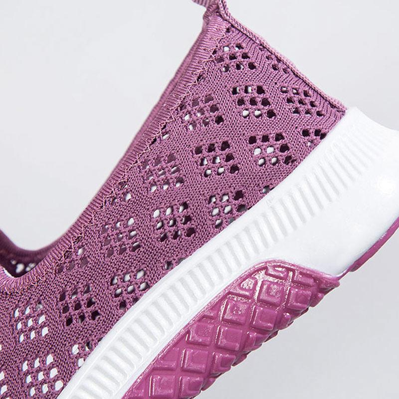 Summer Mesh Shoes Ladies Fly Woven Mesh Shoes Breathable Leisure Sports Low-top Non-slip Running Shoes