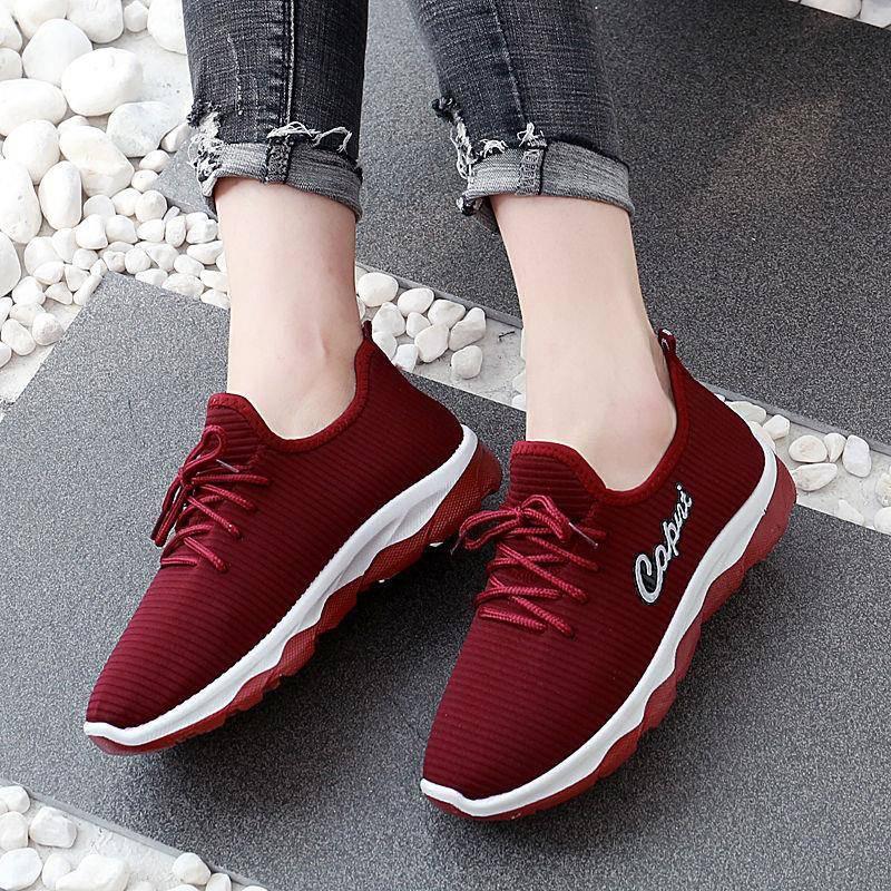 Summer Net Shoes Women's Fashion Sports Shoes Breathable Non-slip Hiking Shoes Lace-up Leisure Walking Shoes