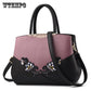 Handbag Fashion Women Leather Embroidery Flower Ladies Shoulder Bag