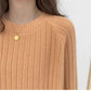 Autumn and Winter Loose Jacket Mid-length Casual Solid Color Sweater Round Neck Pullover Young Women's Top