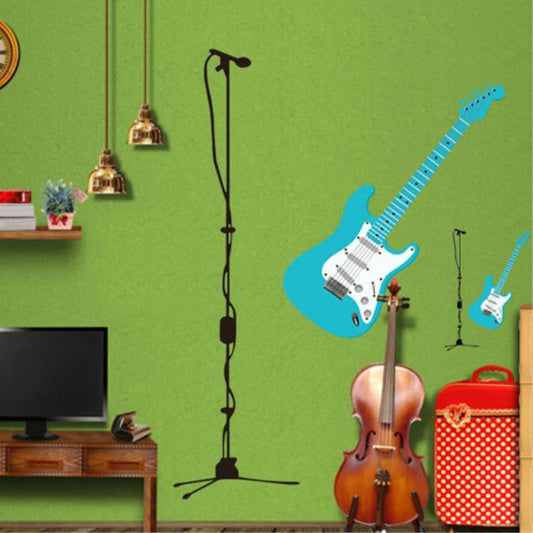 Guitar Music Five Generations Removable Wall Sticker Bedroom Living Room Background Decoration