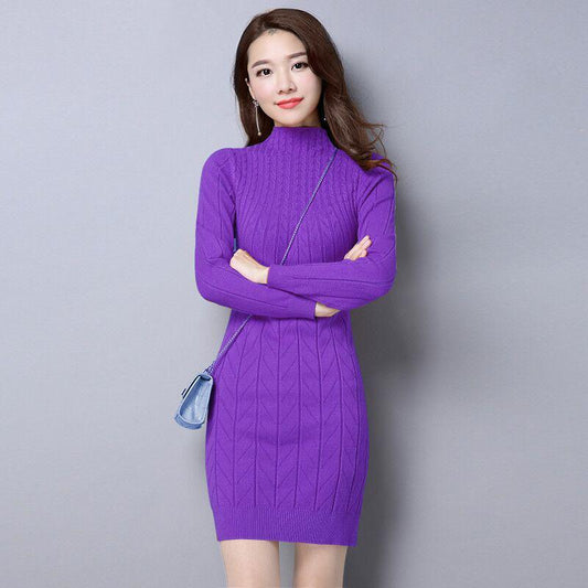 Medium Long Sweater Was Thin High Collar Sweater Warm Thick Large Size Sweater Cashmere Sweater