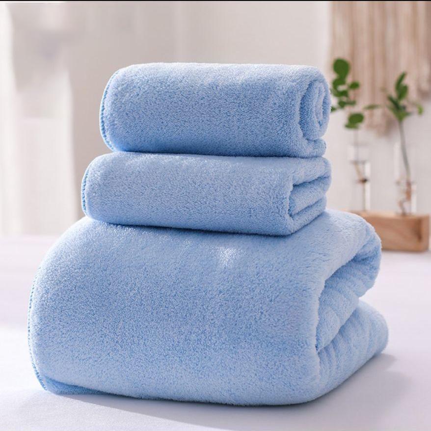 Household Towel Set Adult Absorbent Bath Towel Three-piece Shower Cap Thick and Soft Not Easy To Shed Hair Household Hair Dryer Cap Bath Towel Female