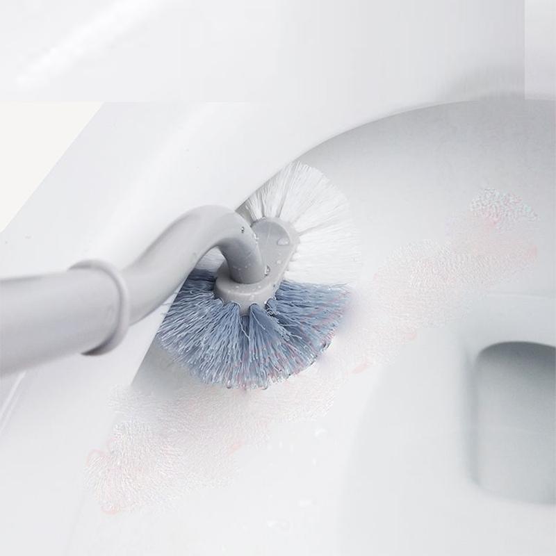 Creative Wall-hung Toilet Brush Set Without Dead Ends Squatting Toilet Full-angle Wall-mounted Toilet Brush Free Punching