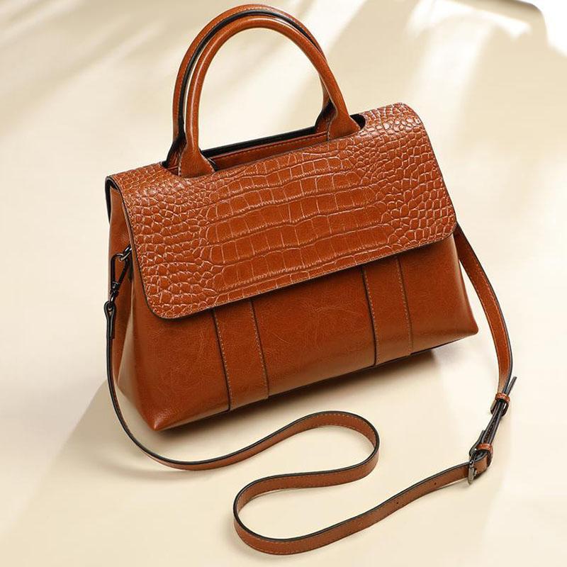 Women Luxury Top-Handle Bags PU Leather Handbags Large Capacity Personality European Style Crossbody Bag