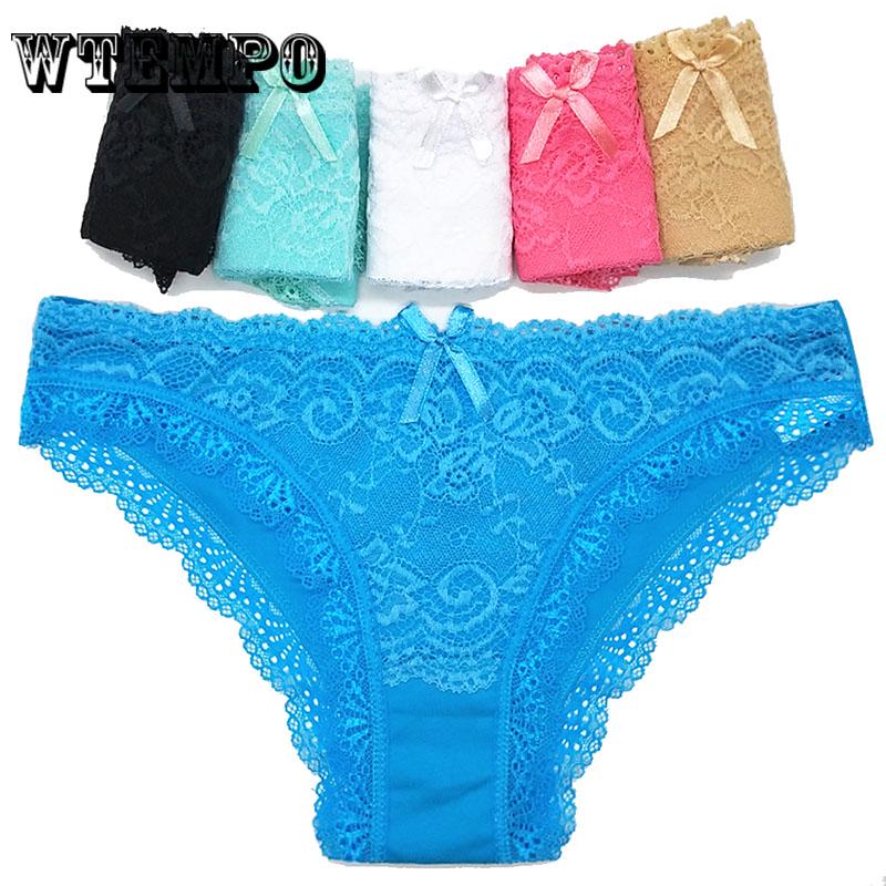 WTEMPO 6 Pcs/Lot  Women Seamless Underwear Sexy Lace Lady Underwear Woman Panties