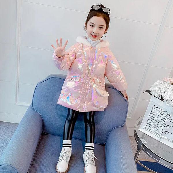 Winter Children's Thicker Girls' Cotton-padded Jackets, Large Children's Girls' Cotton-padded Jackets, Mid-length Jackets