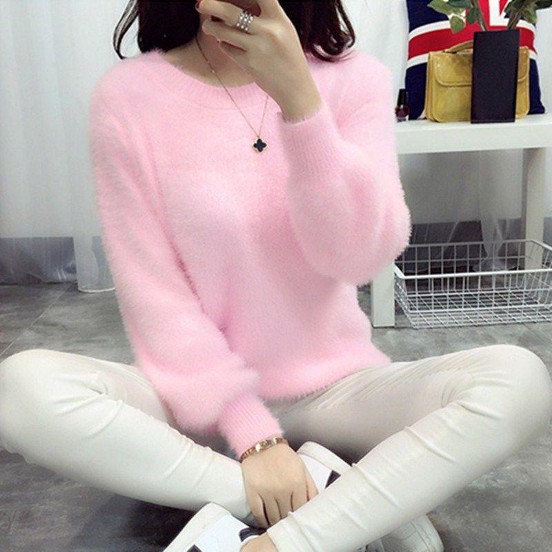 Women Turtleneck Sweater Loose Slim Solid Pullover Winter Knitwear Jumper