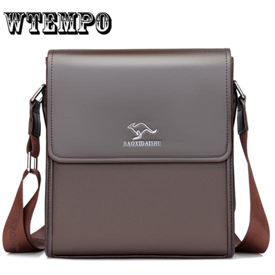 Messenger Shoulder Bag Men Leather Briefcase Casual Business Crossbody Handbag