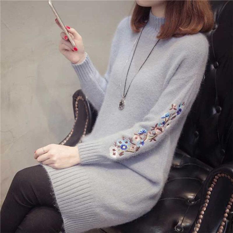 Women Sweater Dress Thick Warm Turtleneck Long Sleeves Female Dresses Slim Rib Knitted Dresses