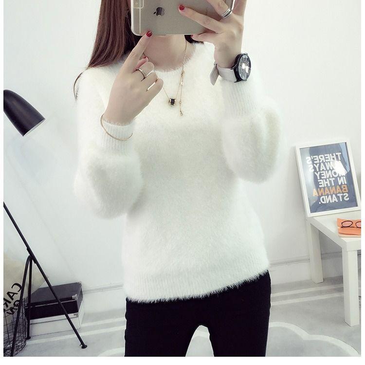 Women Turtleneck Sweater Loose Slim Solid Pullover Winter Knitwear Jumper