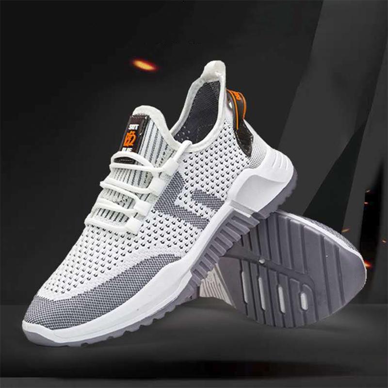 Men's Shoes Flying Woven Breathable Sneakers Korean Style Student Trendy Casual Shoes