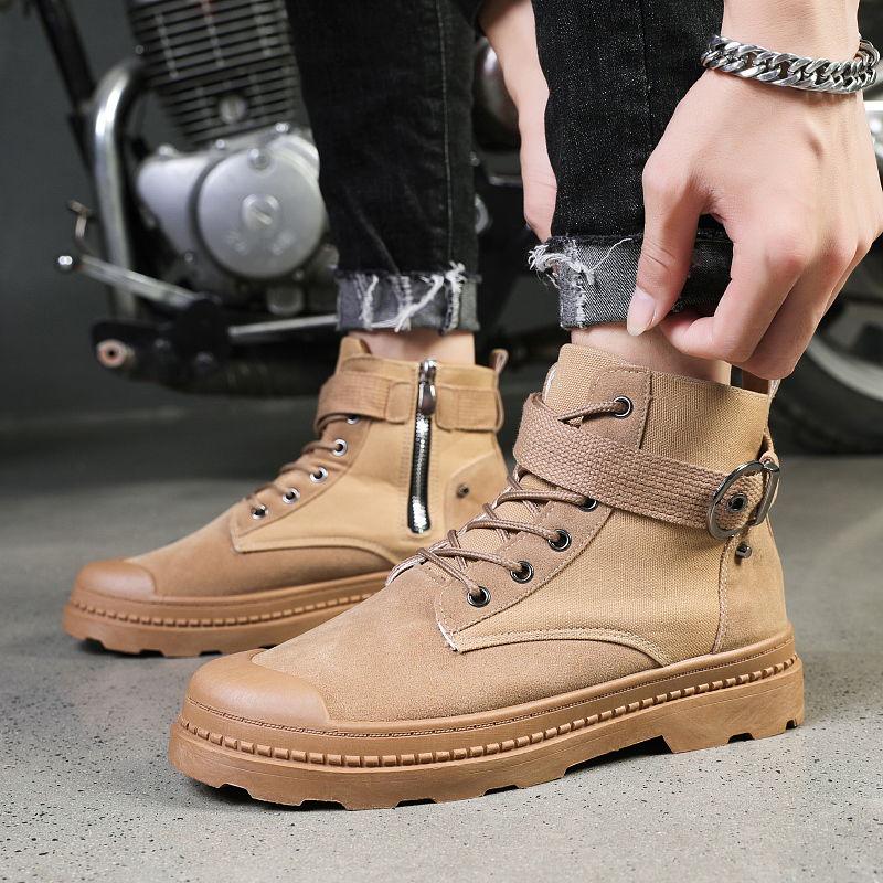 Autumn Winter Fashion Men's Boots England Tooling Retro Men's High Round Head Trend Martin Boots