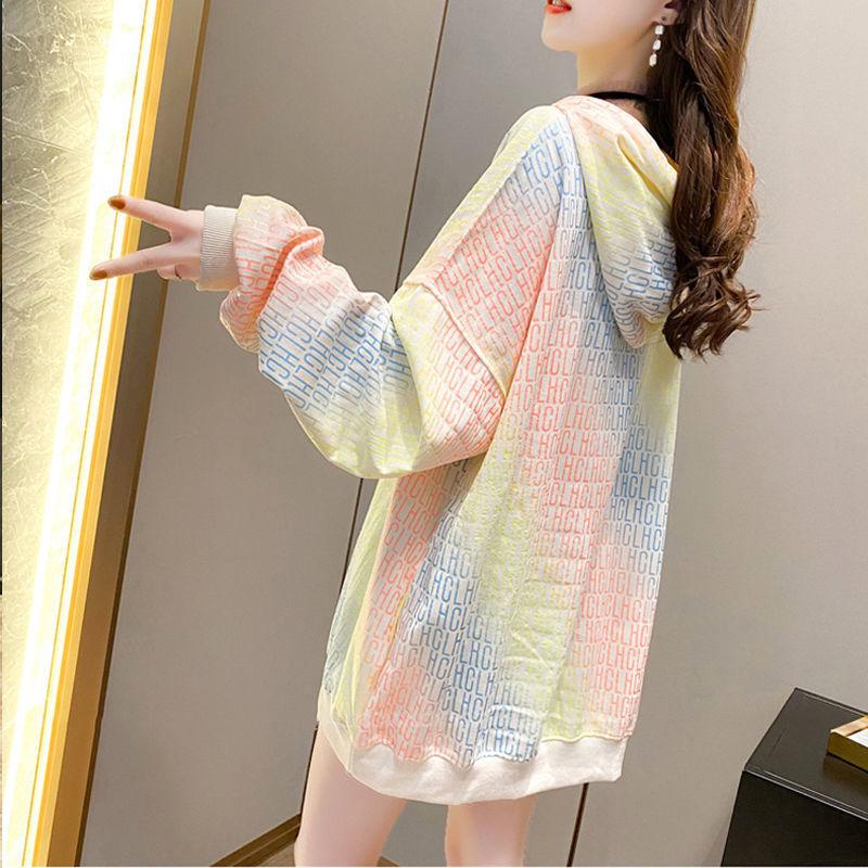 Korean Version of Loose Hooded Autumn Fashion Gradual Color Female Sweater Casual Loose Women's Top