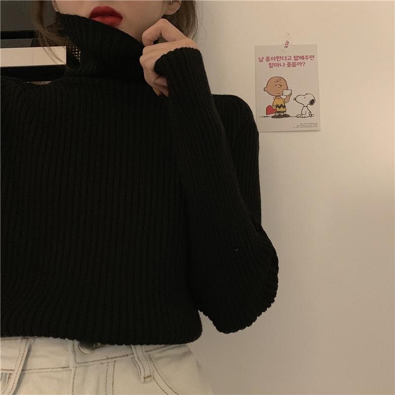 Turtleneck Sweaters Women Pullover Knitted Sweaters Plus Size Casual Solid Long Sleeve Sweater Coat Jumper Pullovers Fall Winter Women Sweater Jumper