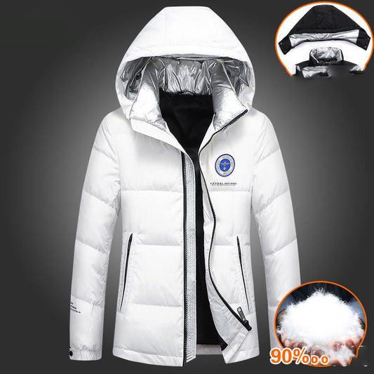 Men's Down Jacket White Duck Down Cold-proof Detachable Hat Thick Down Jacket