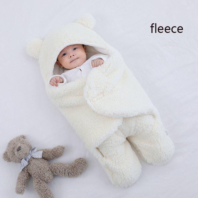 Baby Sleeping Bag Ultra-Soft Fluffy Fleece Newborn Receiving Blanket Infant Boys Girls Clothes Sleep Nursery Wrap Swaddle