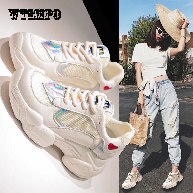 WTEMPO Brand Casual Women's Shoes Increased Shoes Mesh Sneakers Sneakers Fashion Wild Comfort