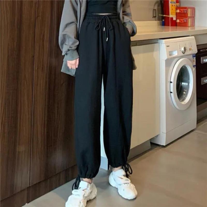 Spring and Summer Pants Women's New Korean Version of Loose and Thin Straight Wide-leg Pants Casual Beamed Harem Pants