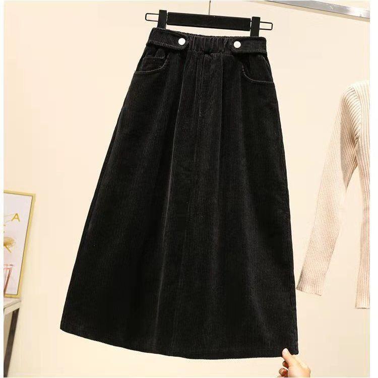 Fall/winter Corduroy Skirt Women Long Loose High Waist A-line Skirt Plus Size Corduroy Skirt