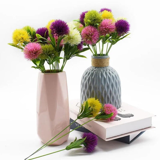 Simulation Dandelion Plant Plastic Artificial Flower Ball Flower Simple Home Floral Ornaments Simulation Green Plants