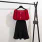 Women O-neck Chiffon T-shirt+Sexy A Word Bag Hip Skirt 2pcs Office Lady T-shirt Skirt Suit