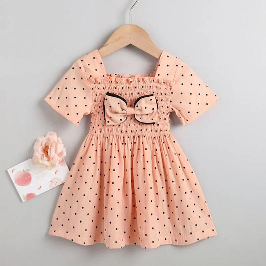 Girls Princess Dress Summer Children's Polka Dot Short-sleeved Skirt Summer Baby Foreign Style Children's Dress