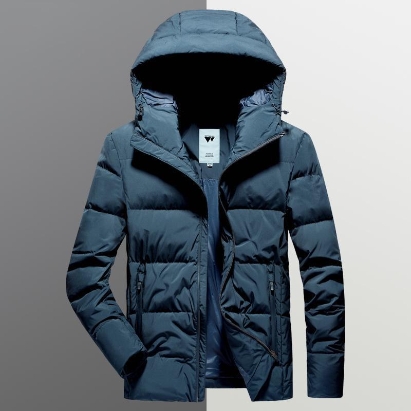 Fashionable Hooded Quality Men's Down Jacket Young and Middle-aged Cold-proof Warmth Thick Real White Duck Down Jacket