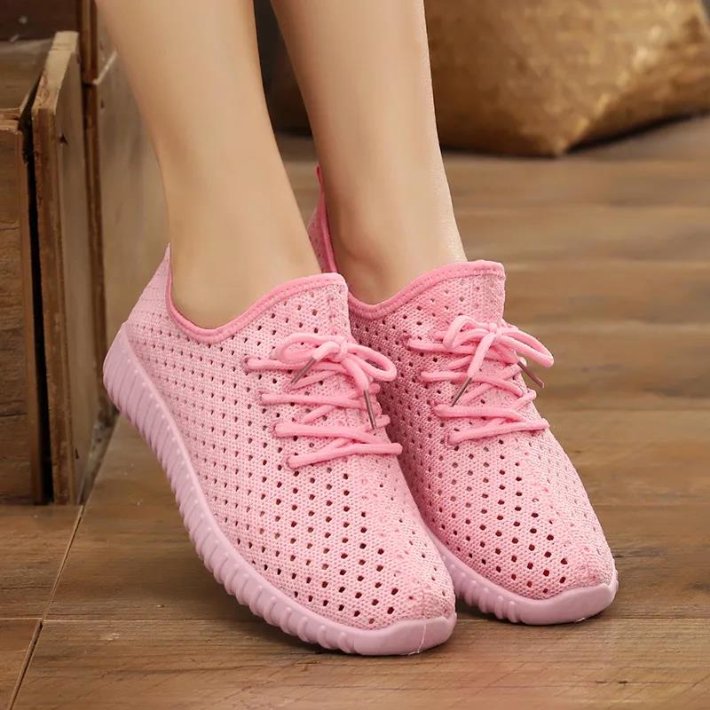 35-41 Women's Spring and Summer Mesh Shoes Large Size Breathable Shoes Casual Soft Soled Running Sneakers