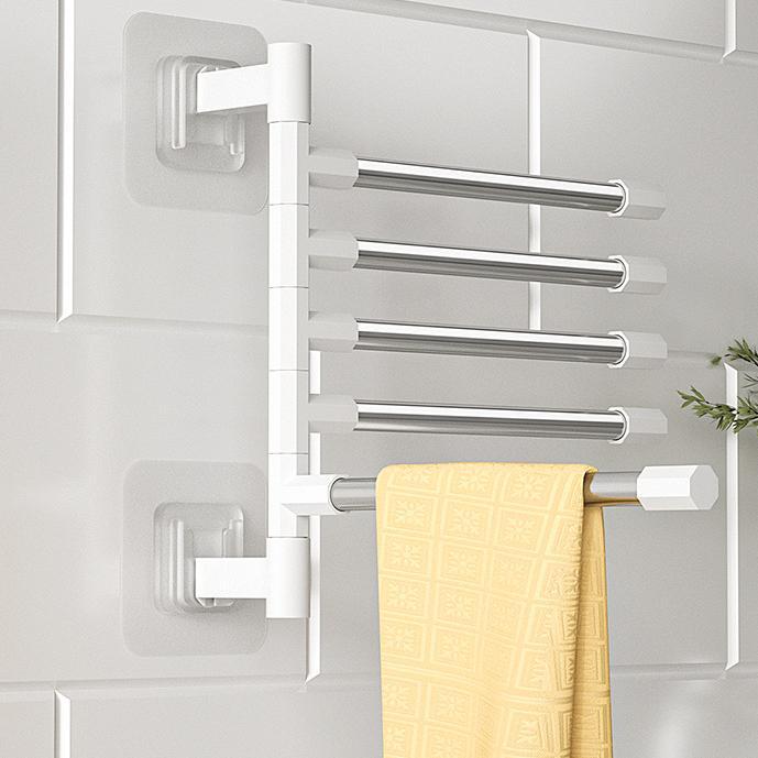 Bathroom Rotation Towel Storage Rack Punch-Free Stainless Steel Organizer Shelf Hanging Wall Shelves Suction Cup Toilet Holder