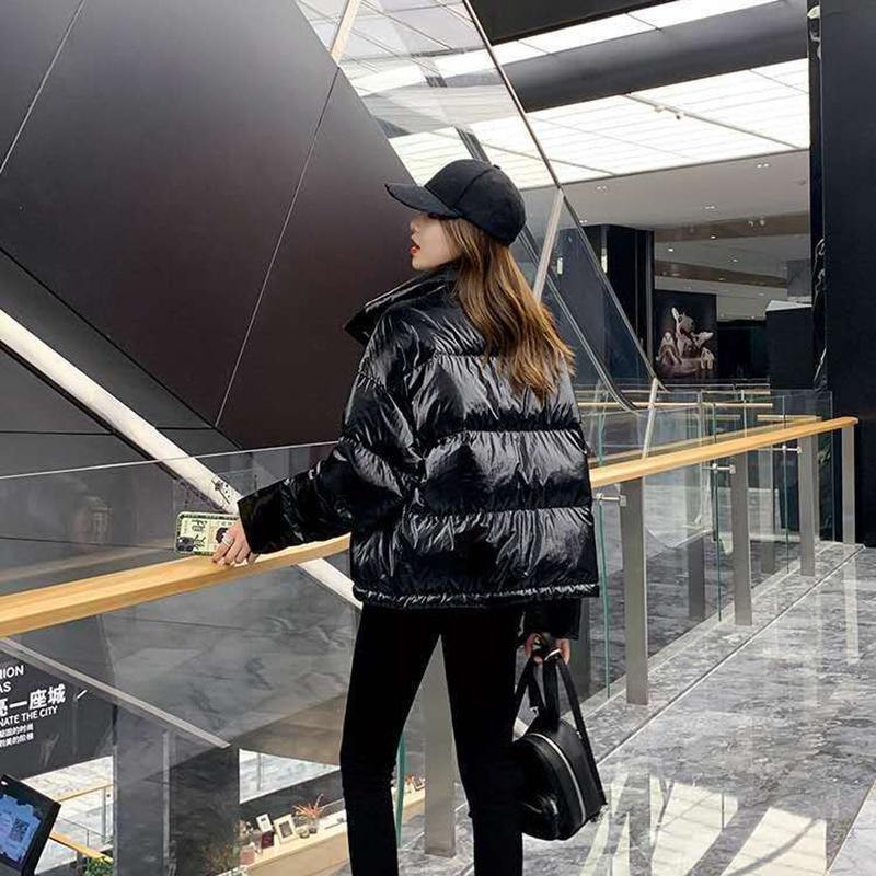 Women's Cotton-padded Jacket Outdoor Thick Warm Down Padded Jacket Loose Mid-length Shiny Zipper Jacket Women Winter Clothes