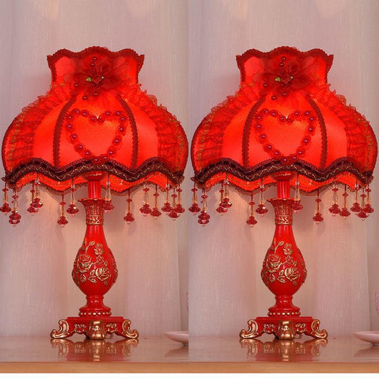 Bedside Lamps Set of  Wedding Living Room Romantic Pink Bedside Lamps