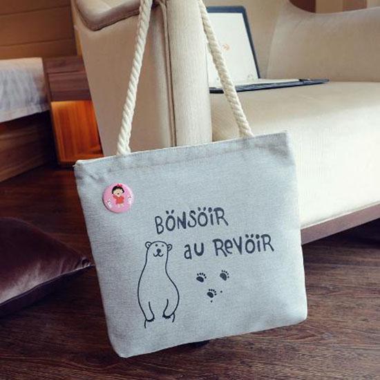 Canvas Bag Female Student Large Capacity Simplified Sen Department Korean Chic Linen Handbag