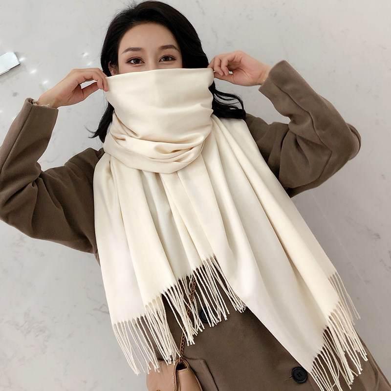 Winter Scarf for Women High Quality Warm Long Scarf Female Solid Color Thick Scarves