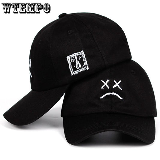 WTEMPO Wtempo Wtempolil Peep Sad Face Dad Hat Embroidery 100 %Cotton Baseball Cap Hat Xxxtentacion H