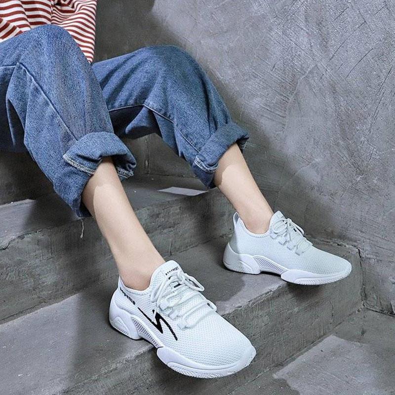 Sports Shoes Women's Trend Casual Sports Shoes Korean Version All-match Running Net Shoes Spring and Summer Student Breathable Flat Single Shoes