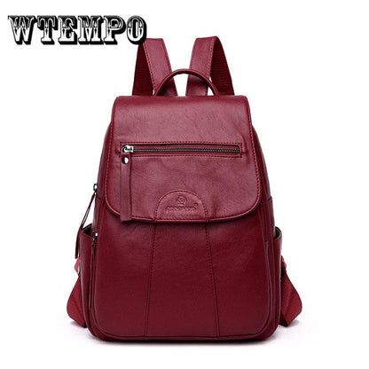 Fashion Women Backpack  Leather Black Travel Bags Girl's Schoolbag High Quality Knapsack